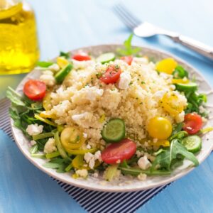 Healty salad with couscous and vegetables