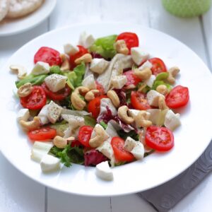 Healhty green fresh salad at the restaurant